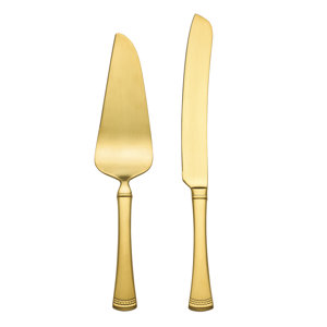 LENOX Set Dessert Portola 2 Pezzi - Acciaio Inox 18/10, Finitura A Specchio, Metallico - 2